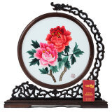 湘绣双面绣花开富贵牡丹图 传统民族手工艺品的文化魅力与送礼选择